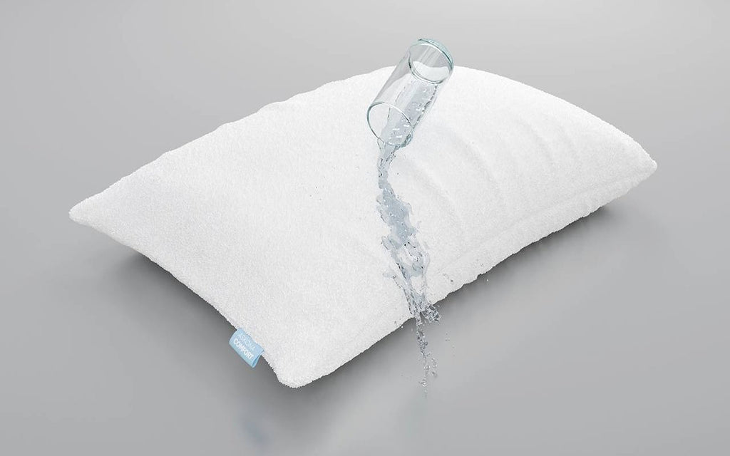 Terry pillow protector, product photo on white background, view 3
