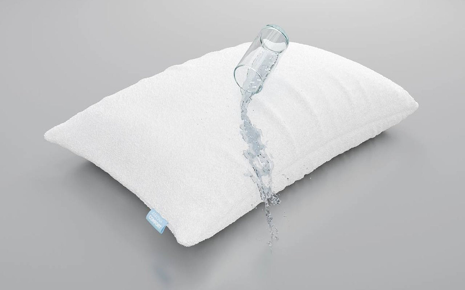 Terry pillow protector, product photo on white background, view 3