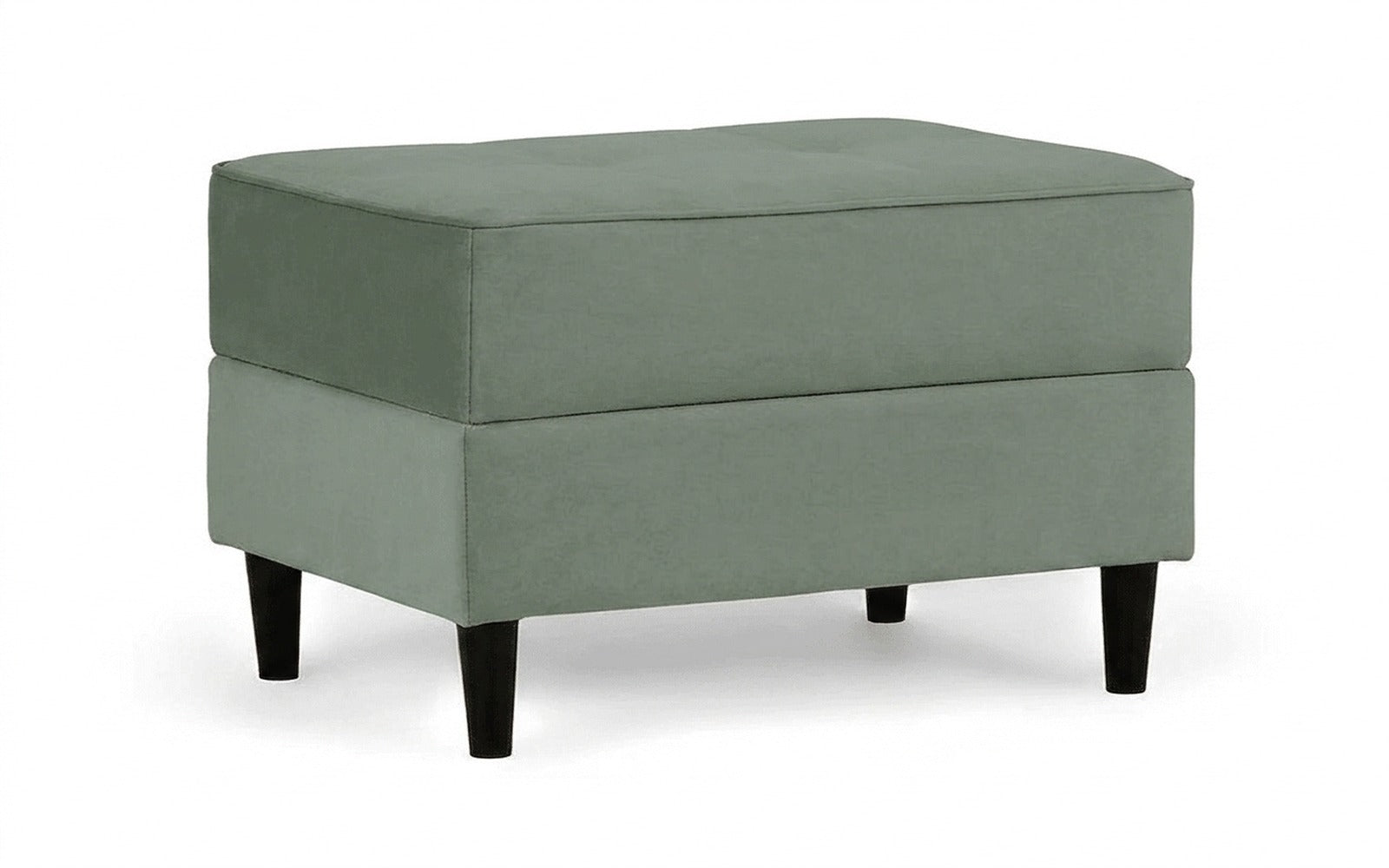 Amani Pro pouf in Casanova Celadon fabric, product photo on white background