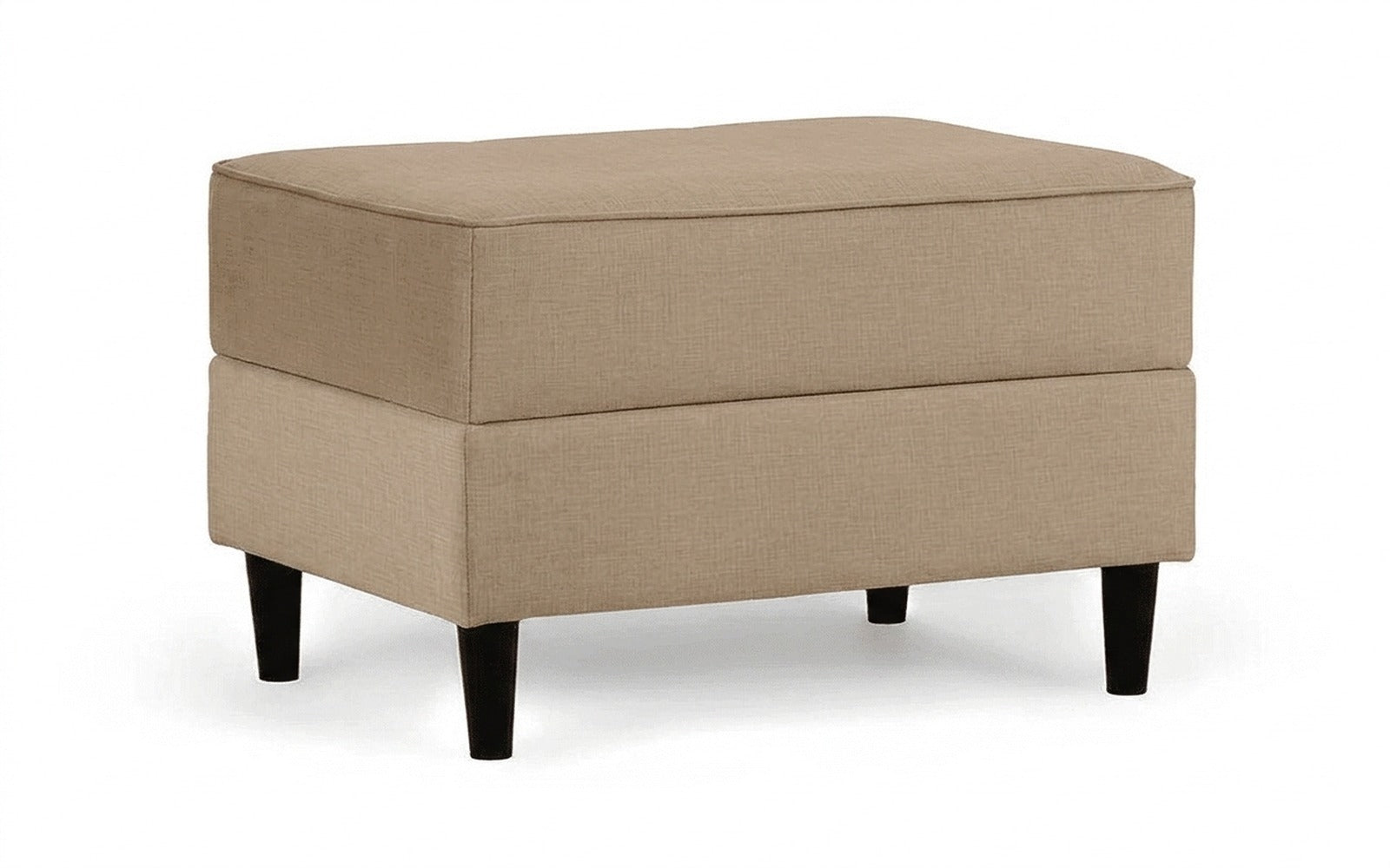 Amani Pro pouf in Lidot Beige fabric, product photo on white background