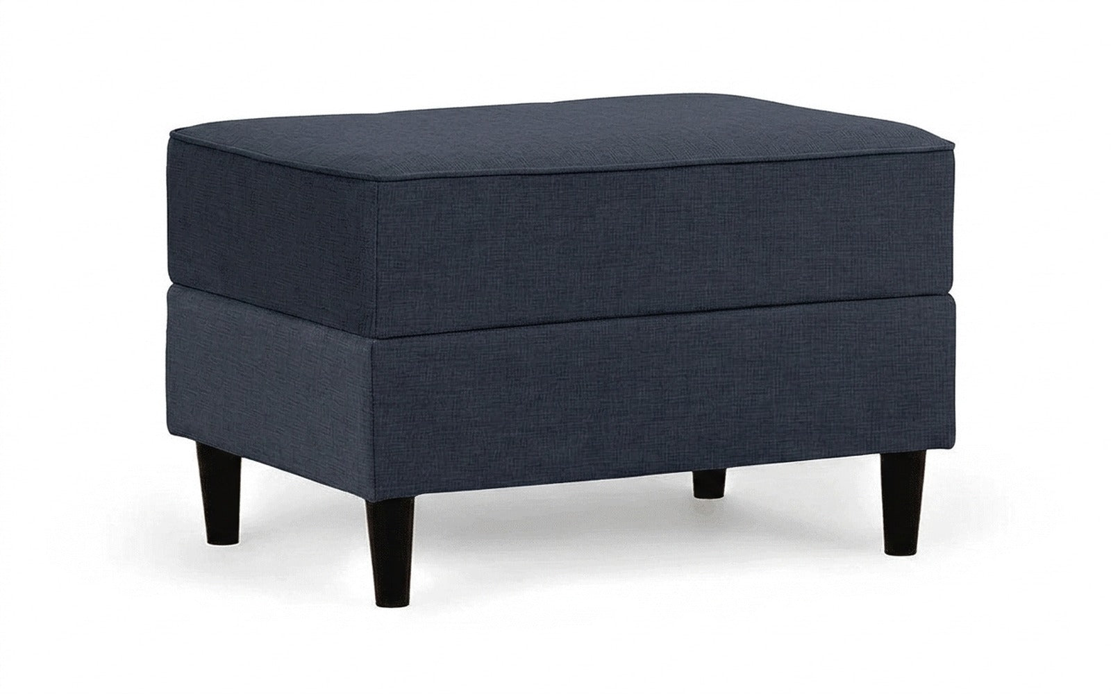 Amani Pro pouf in Lidot Blue fabric, product photo on white background