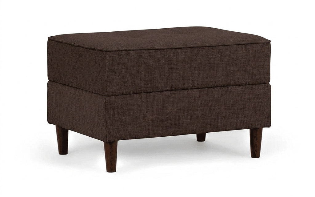 Amani Pro pouf in Lidot Brown fabric, product photo on white background