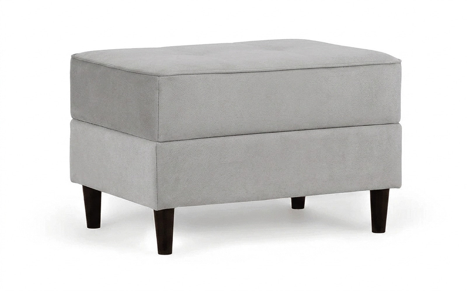 Amani Pro pouf in Prime Grey fabric, product photo on white background