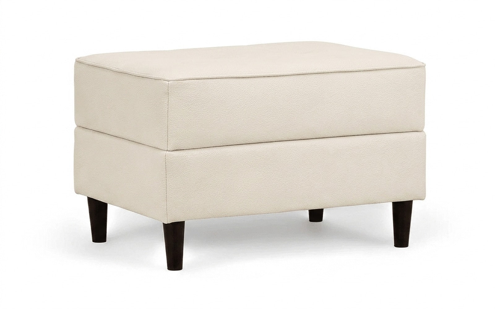 Amani Pro pouf in Prime White fabric, product photo on white background