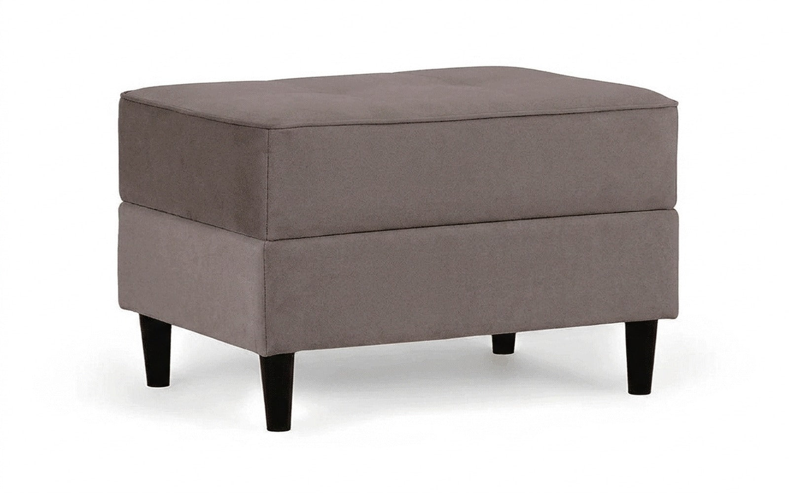 Amani Pro pouf in Shammy Smoky fabric, product photo on white background