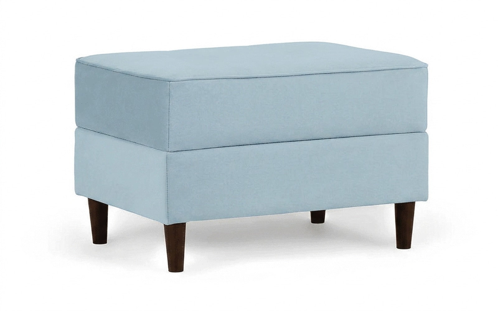 Amani Pro pouf in Sky Velvet 18 fabric, product photo on white background