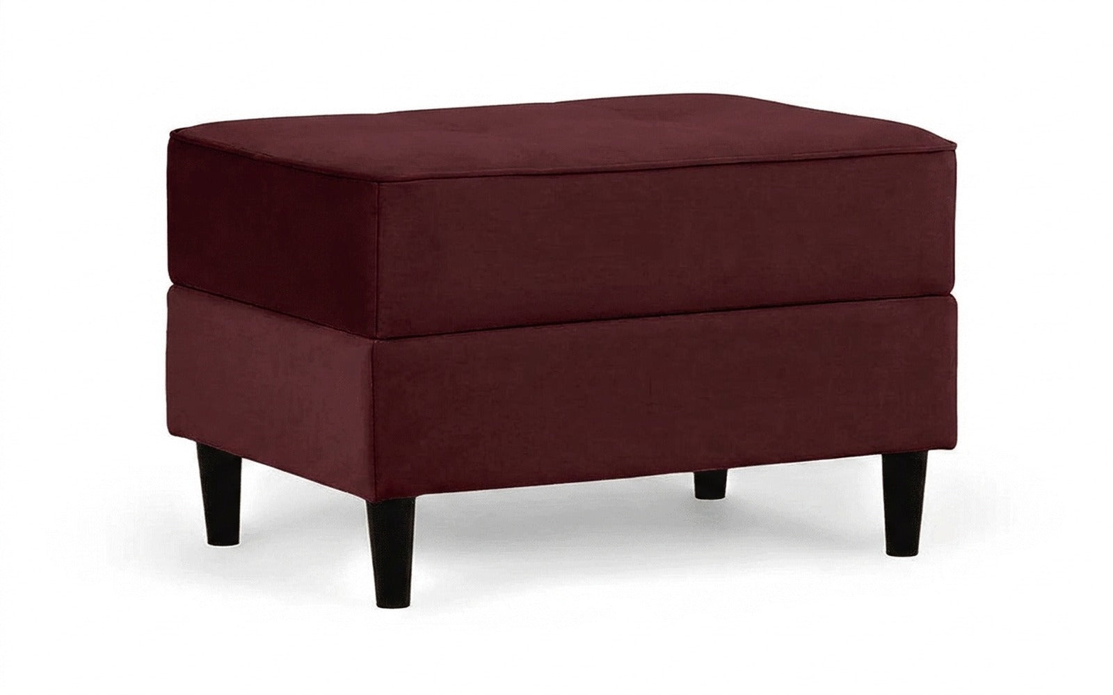 Amani Pro pouf in Sky Velvet 32 fabric, product photo on white background
