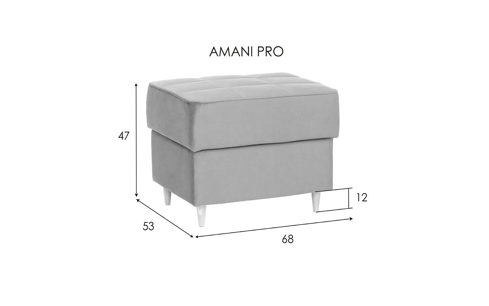 Amani Pro pouf, product photo on white background, view 4