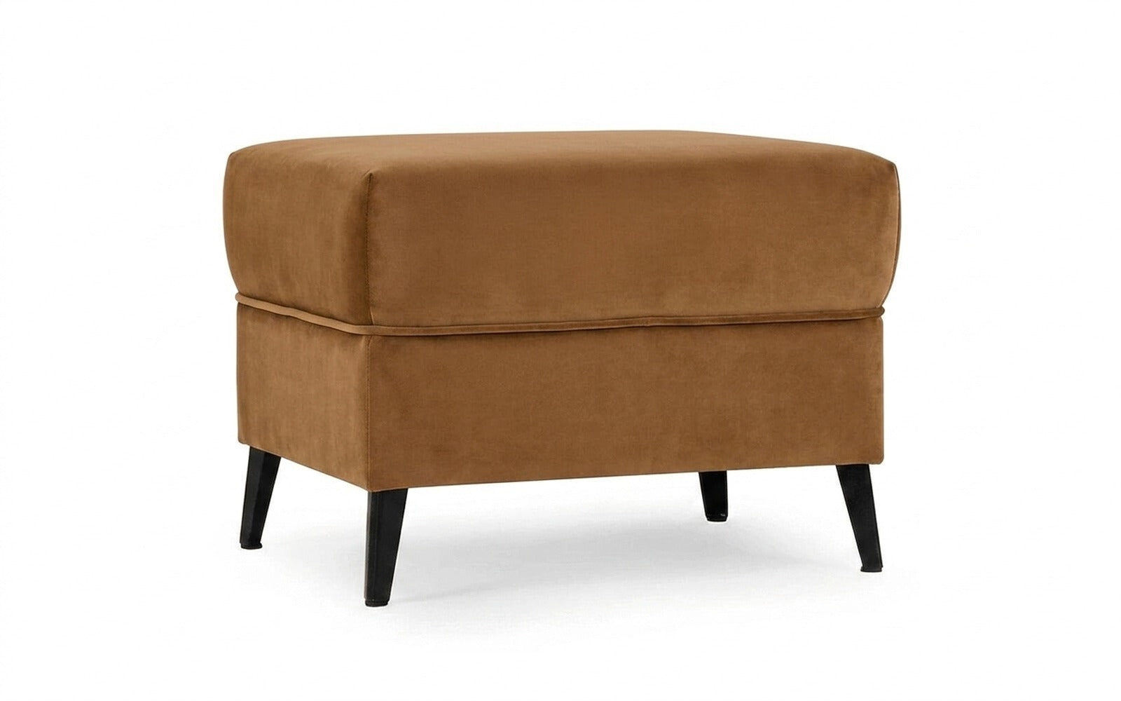 Laguna pouf in Casanova Beige fabric, product photo on white background