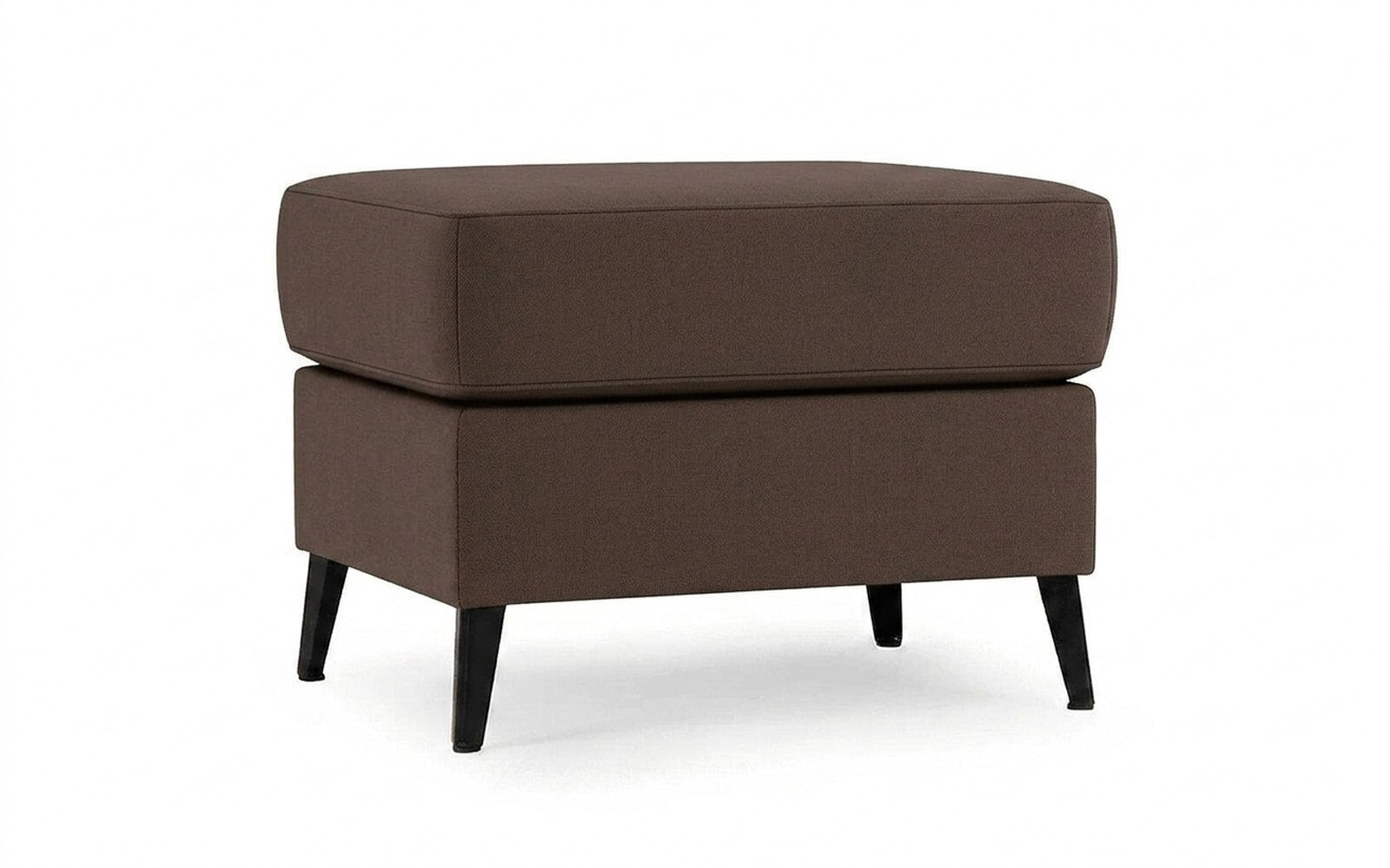 Laguna pouf in Casanova Chocolate fabric, product photo on white background