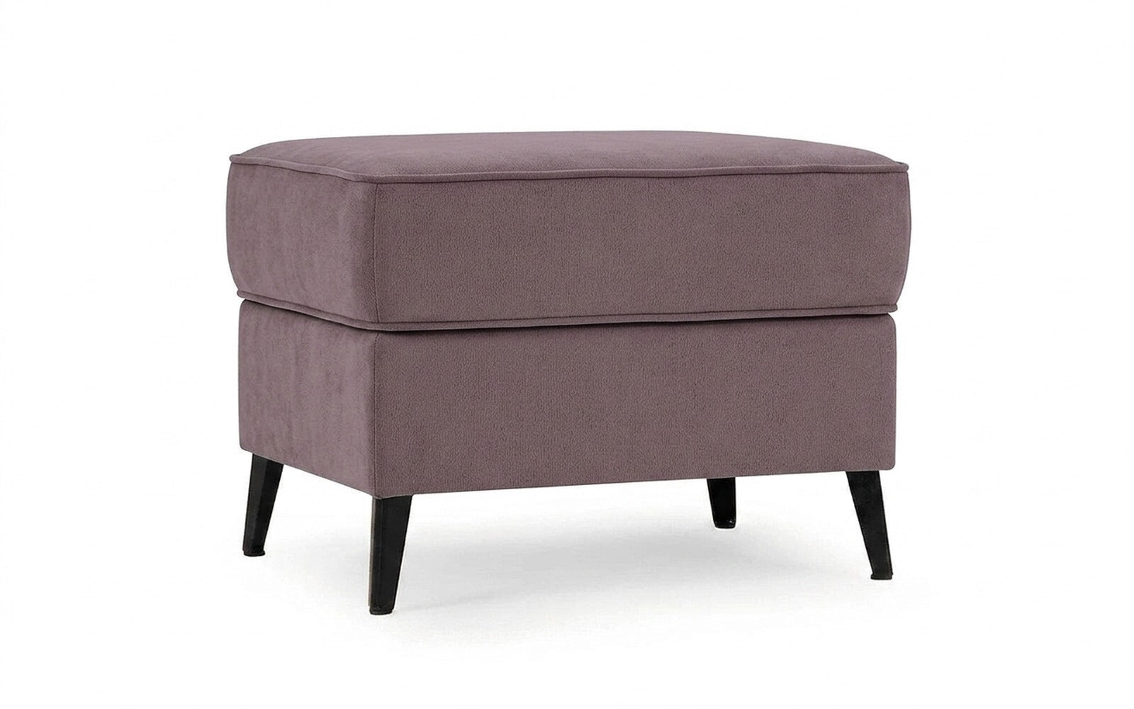 Laguna pouf in Casanova Lilac fabric, product photo on white background