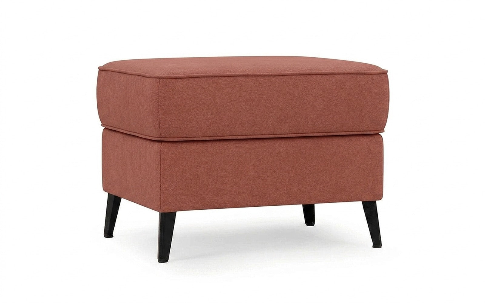 Laguna pouf in Casanova Marsala fabric, product photo on white background