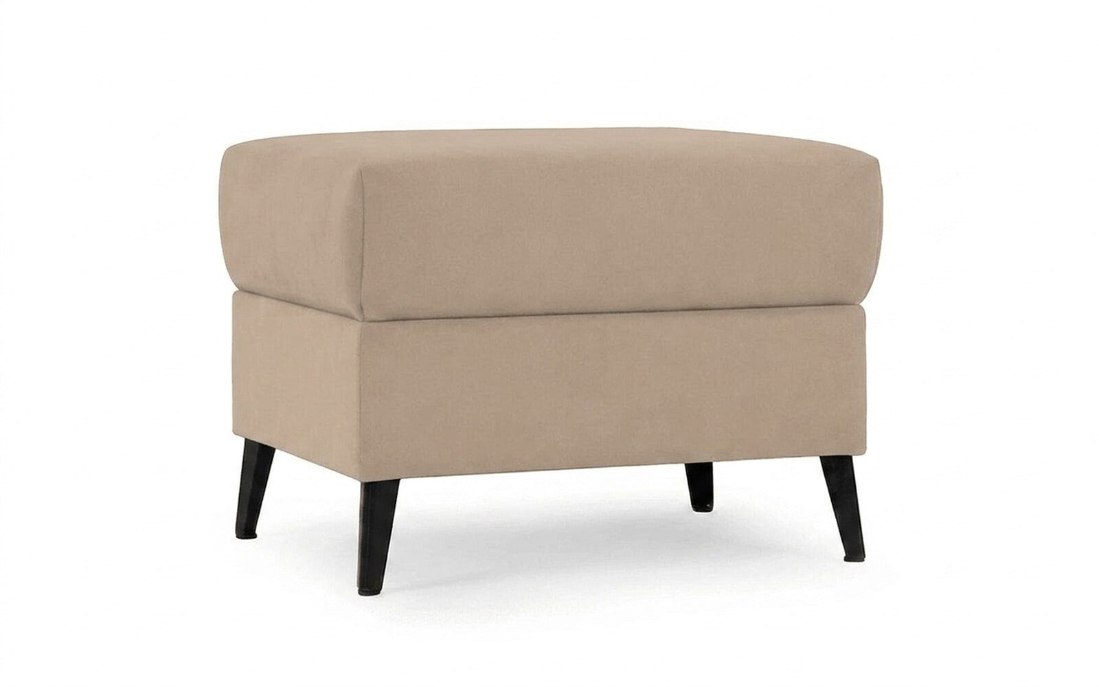 Laguna pouf in Casanova Milk fabric, product photo on white background