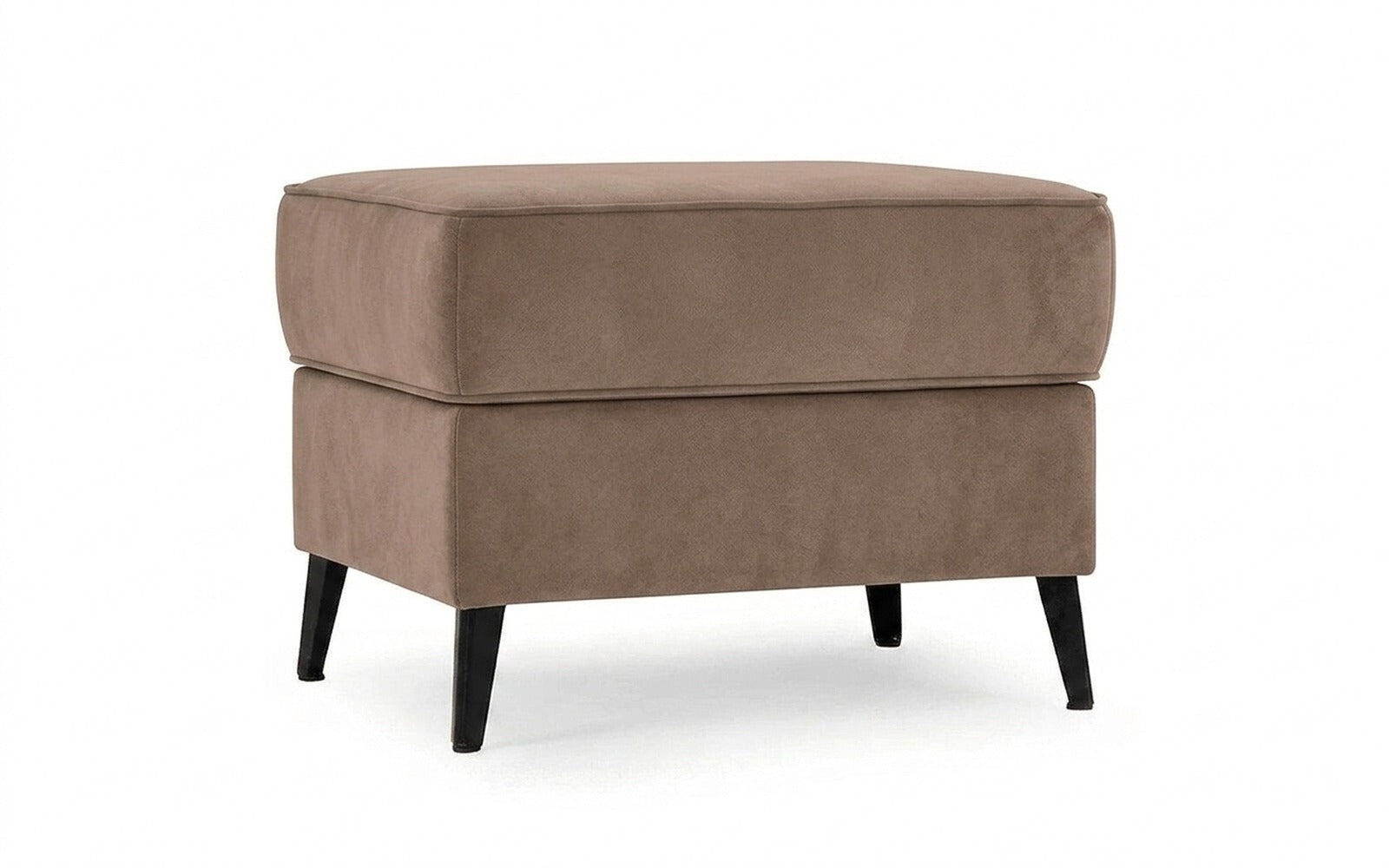 Laguna pouf in Casanova Stone fabric, product photo on white background