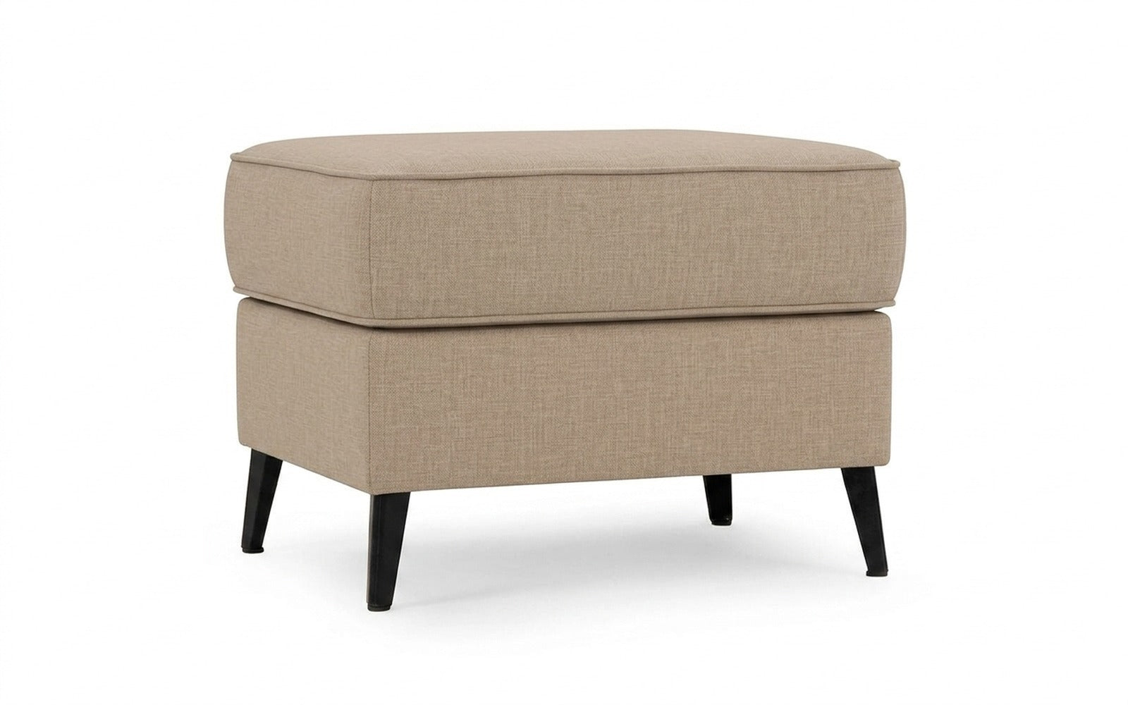 Laguna pouf in Lidot Beige fabric, product photo on white background