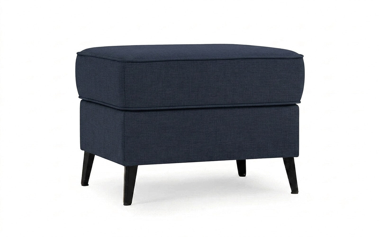Laguna pouf in Lidot Blue fabric, product photo on white background
