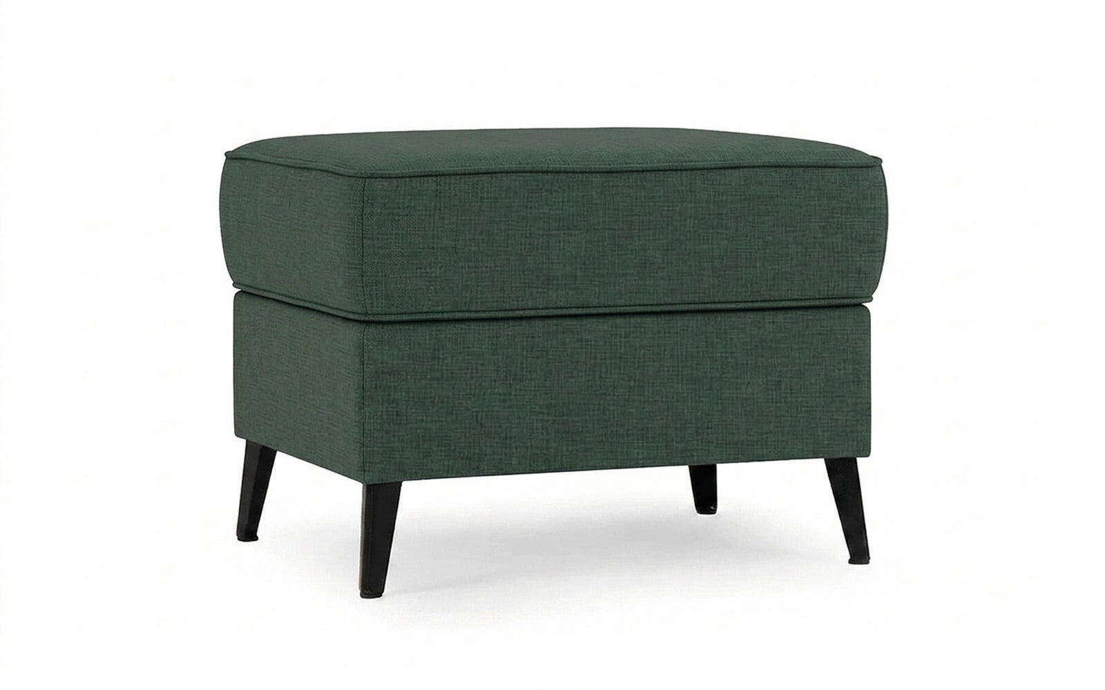 Laguna pouf in Lidot Green fabric, product photo on white background