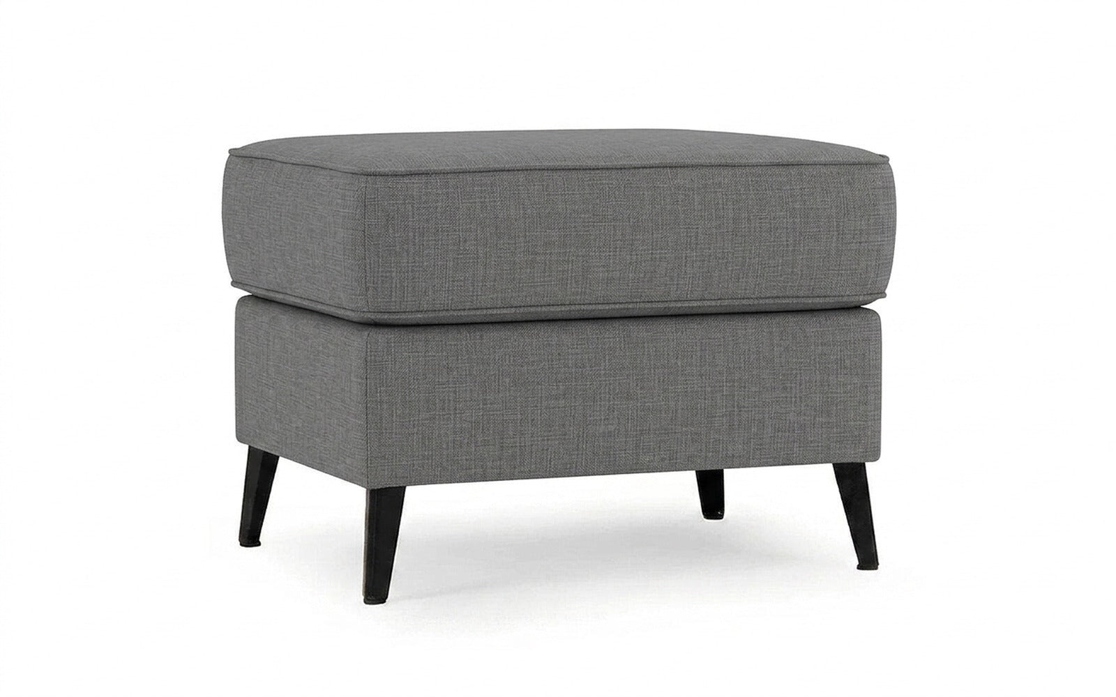Laguna pouf in Lidot Silver fabric, product photo on white background