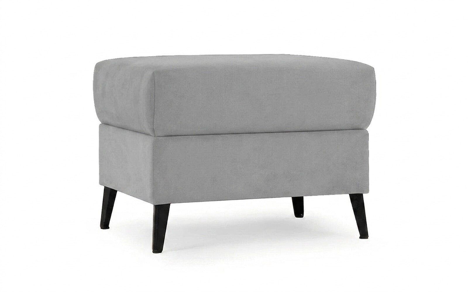 Laguna pouf in Prime Grey fabric, product photo on white background