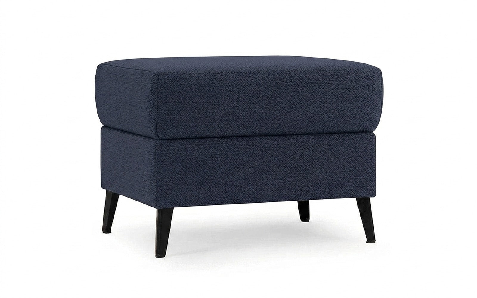 Laguna pouf in Royal I Indigo fabric, product photo on white background