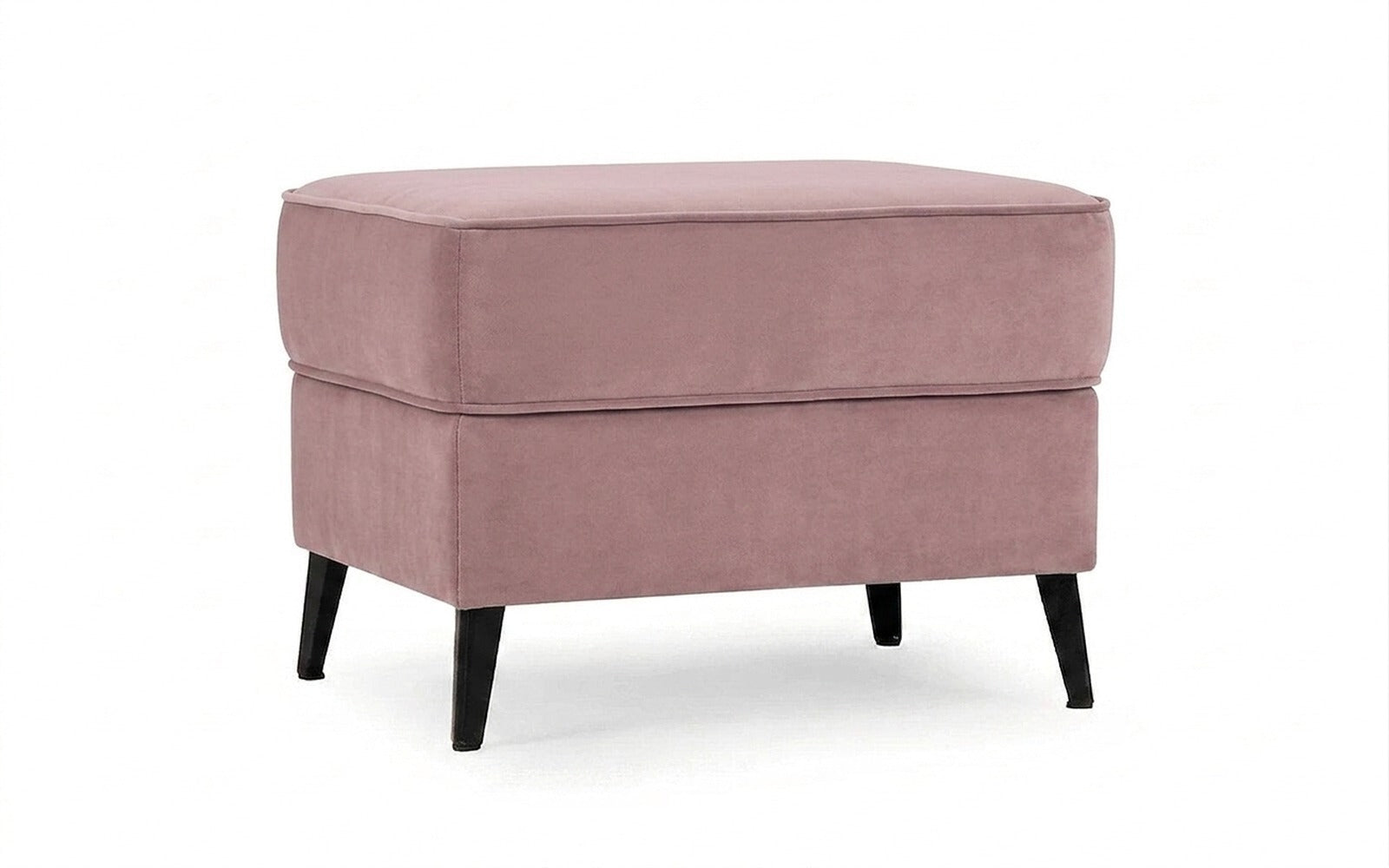 Laguna pouf in Sky Velvet 01 fabric, product photo on white background
