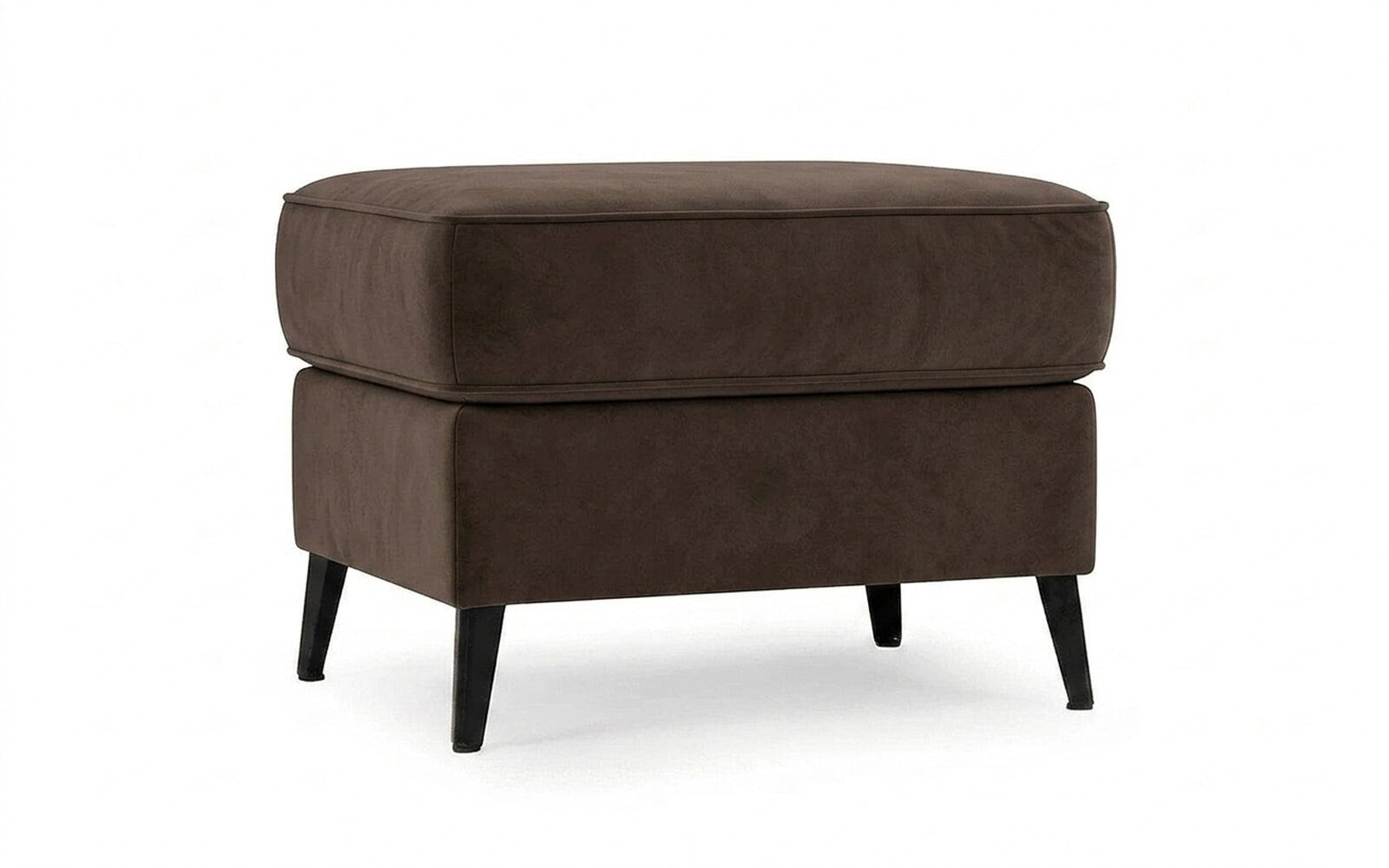 Laguna pouf in Sky Velvet 02 fabric, product photo on white background