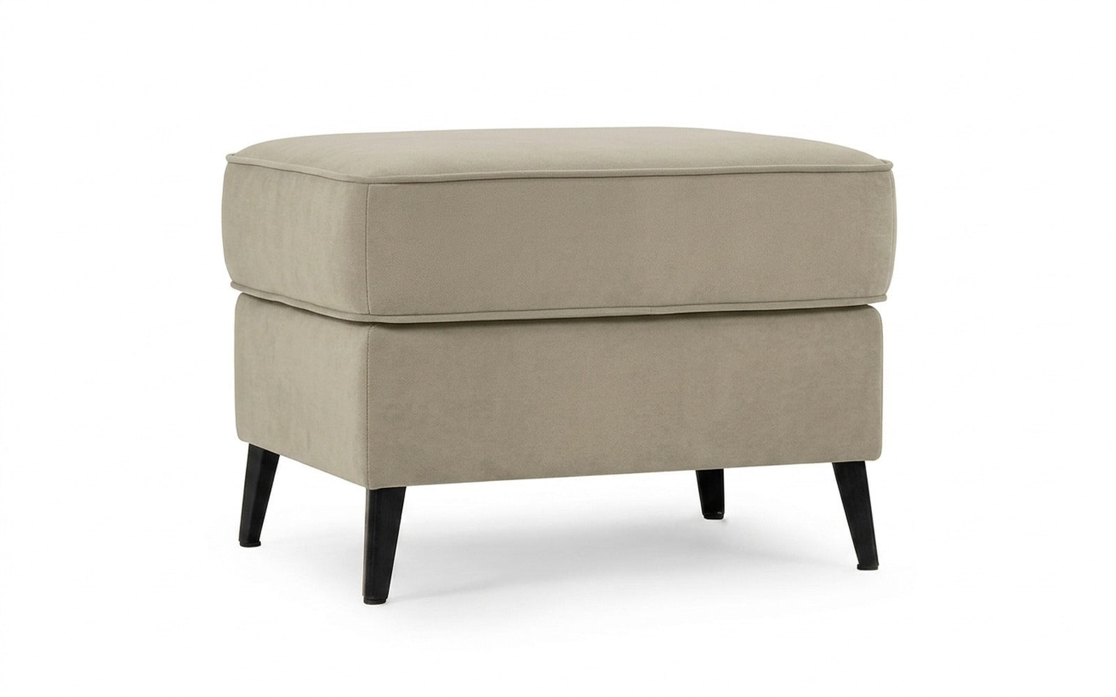 Laguna pouf in Sky Velvet 03 fabric, product photo on white background