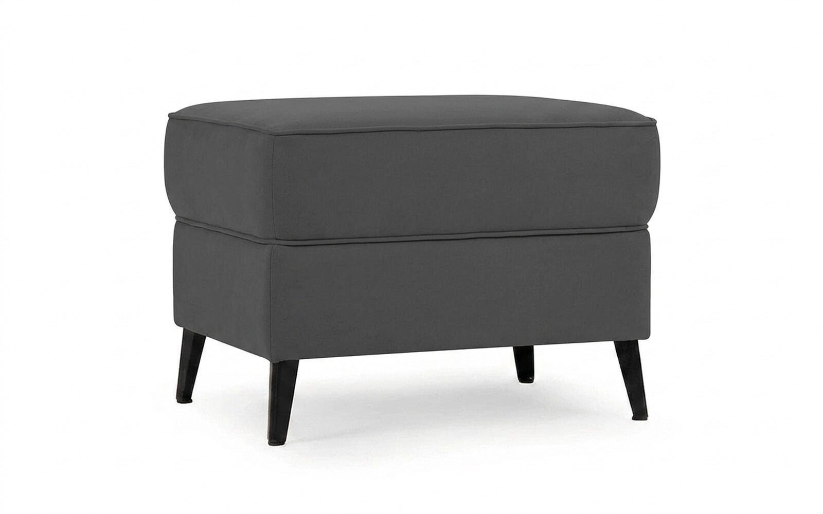 Laguna pouf in Sky Velvet 16 fabric, product photo on white background