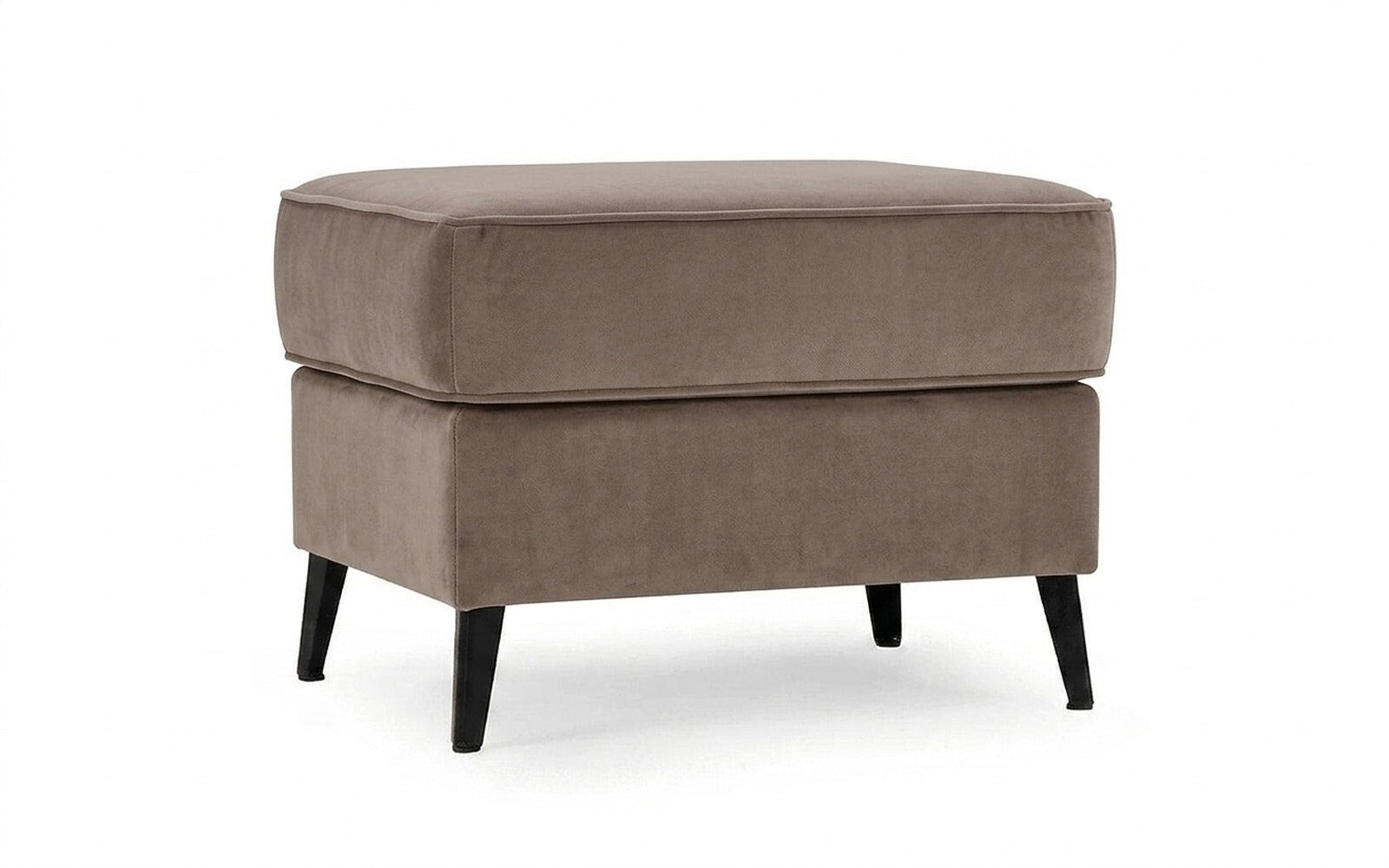 Laguna pouf in Sky Velvet 17 fabric, product photo on white background