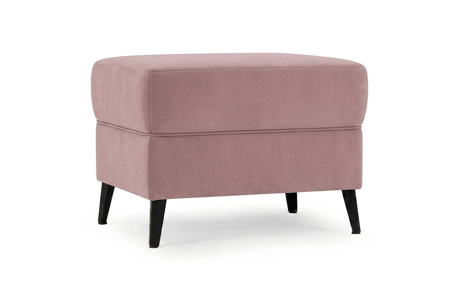 Laguna pouf in Sky Velvet 252 fabric, product photo on white background