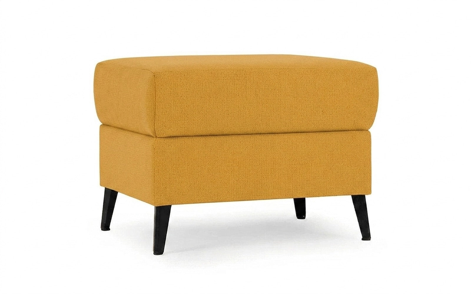 Laguna pouf in Sky Velvet 30 fabric, product photo on white background