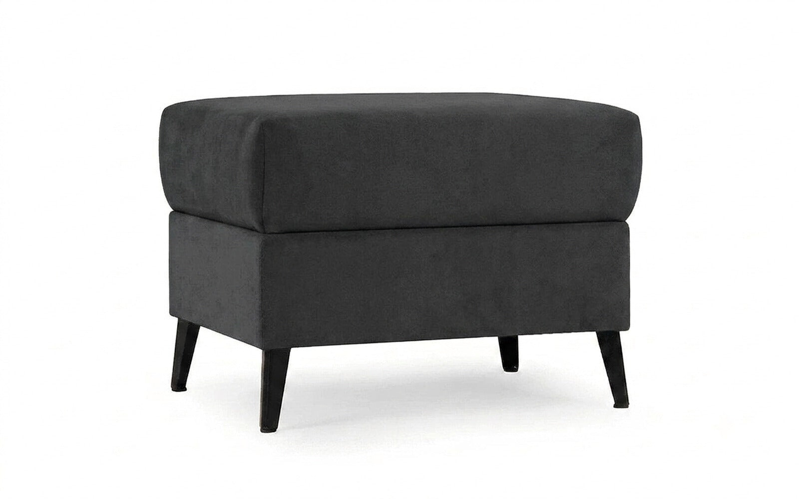 Laguna pouf in Sky Velvet 38 fabric, product photo on white background