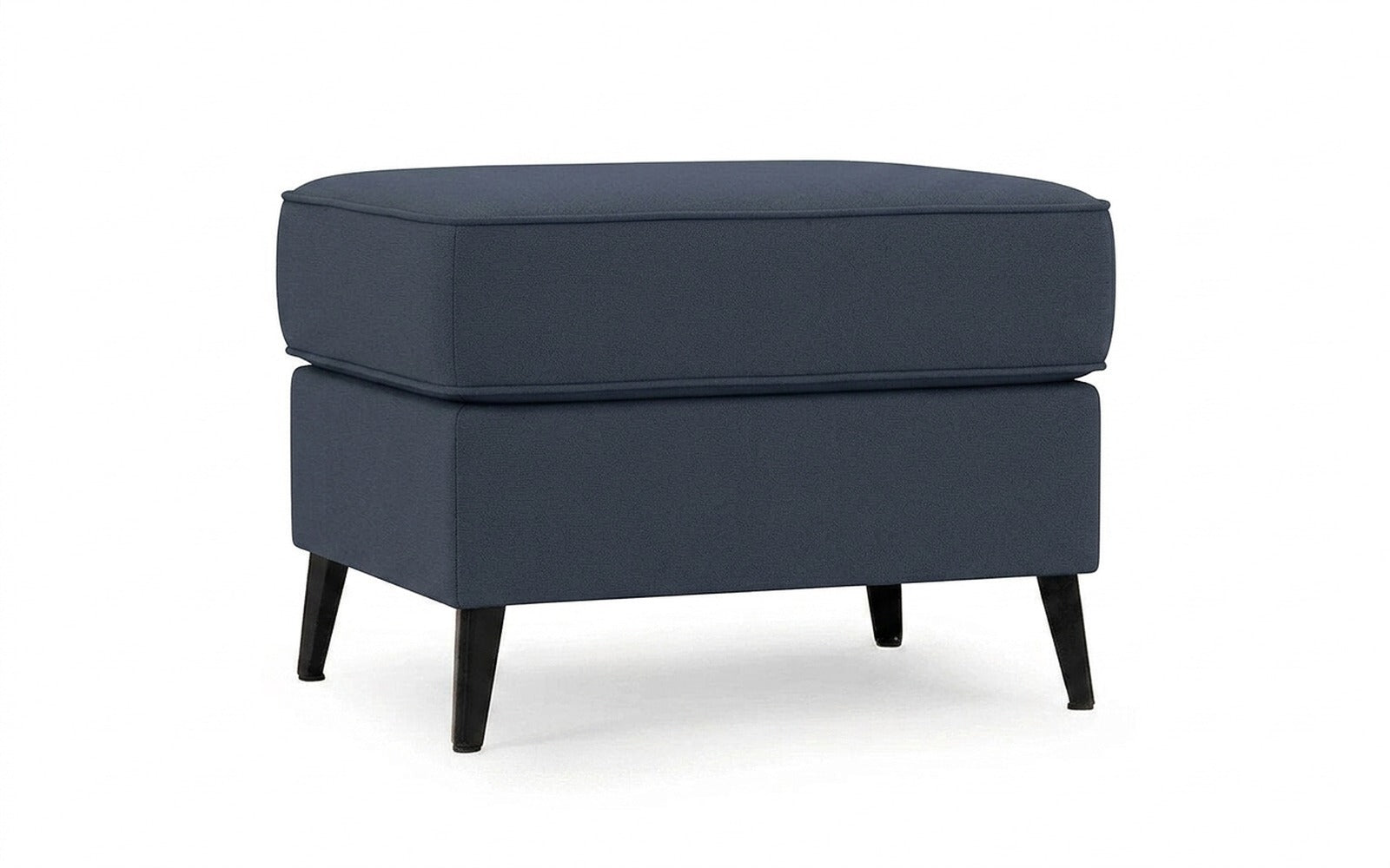 Laguna pouf in Sky Velvet 40 fabric, product photo on white background