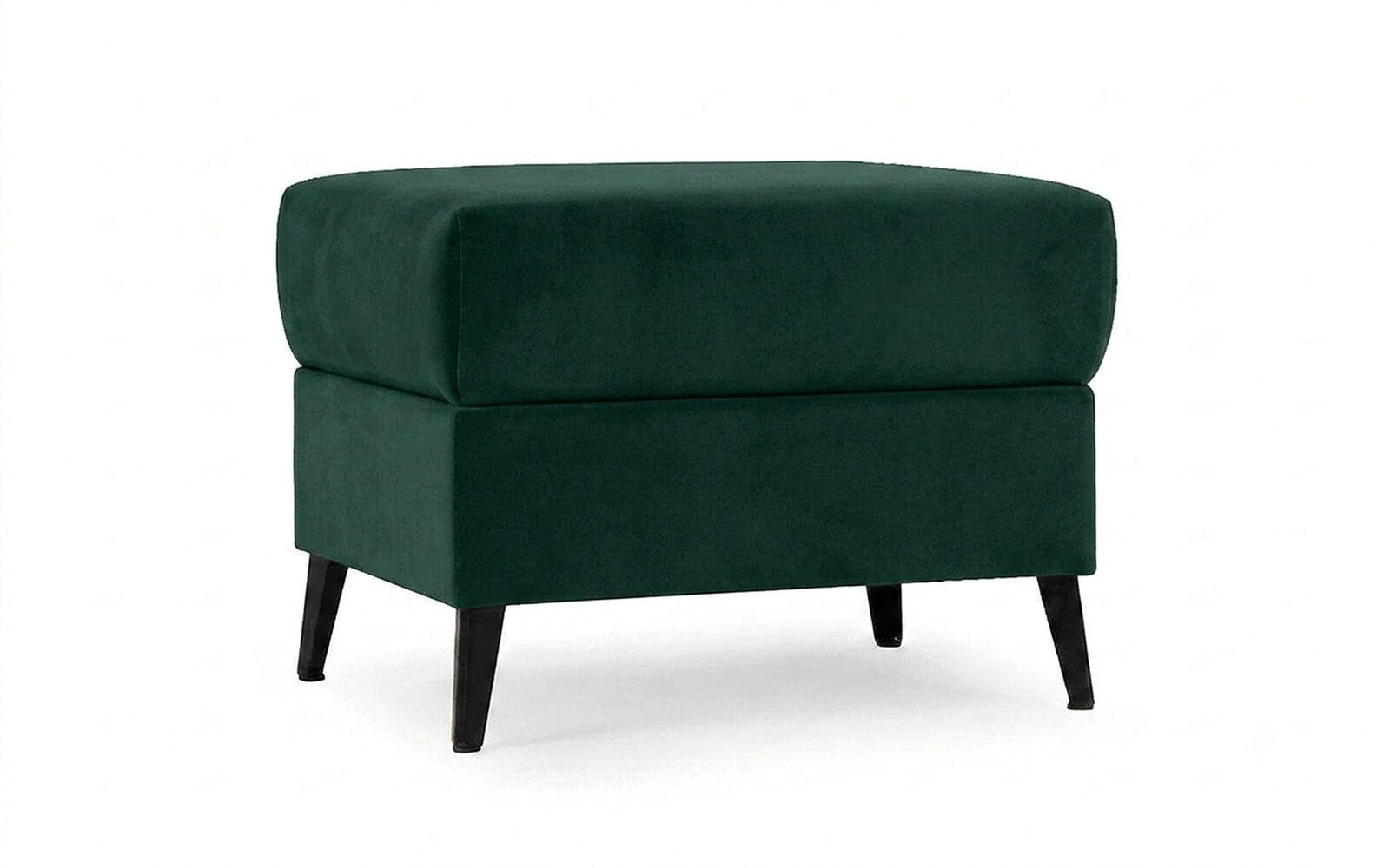 Laguna pouf in Sky Velvet 42 fabric, product photo on white background