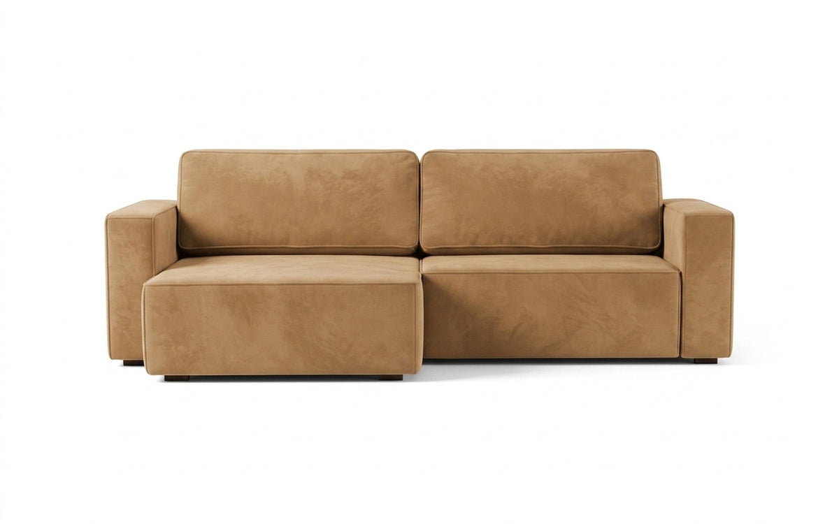 Ralf sofa bed in Casanova Beige fabric, product photo on white background