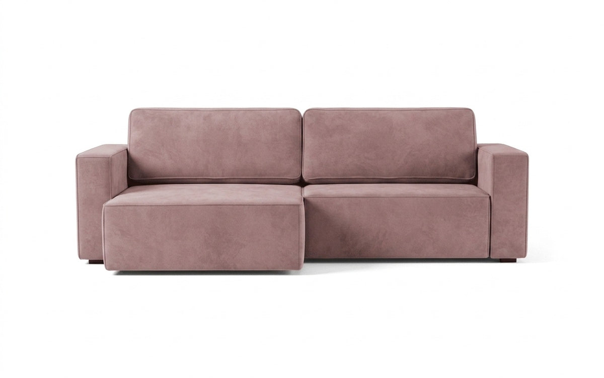 Ralf sofa bed in Sky Velvet 01 fabric, product photo on white background