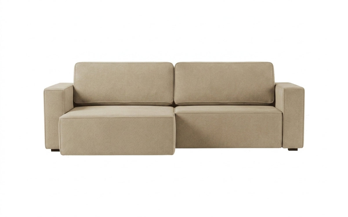 Ralf sofa bed in Sky Velvet 03 fabric, product photo on white background