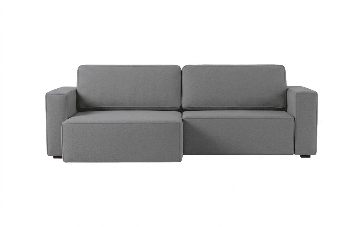 Ralf sofa bed in Sky Velvet 08 fabric, product photo on white background