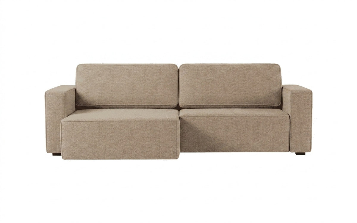 Ralf sofa bed in Sky Velvet 21 fabric, product photo on white background