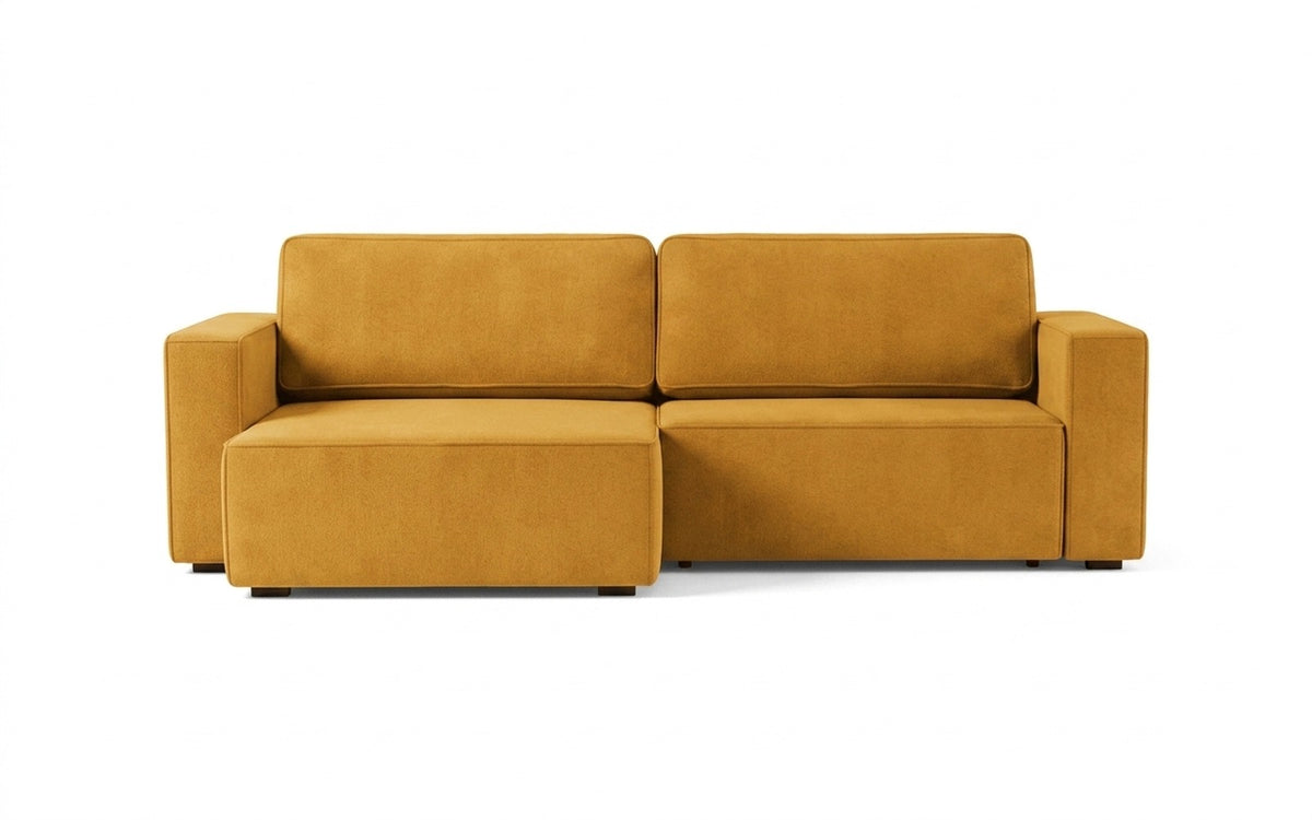 Ralf sofa bed in Sky Velvet 30 fabric, product photo on white background