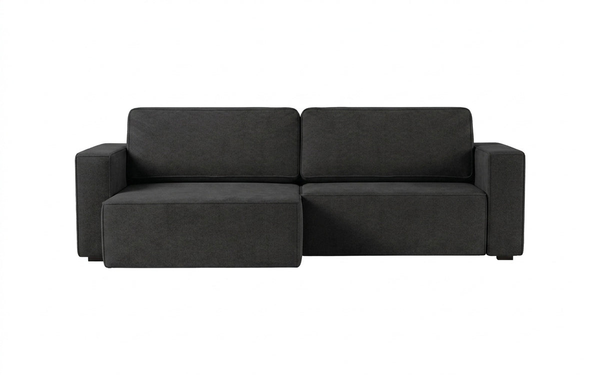 Ralf sofa bed in Sky Velvet 38 fabric, product photo on white background