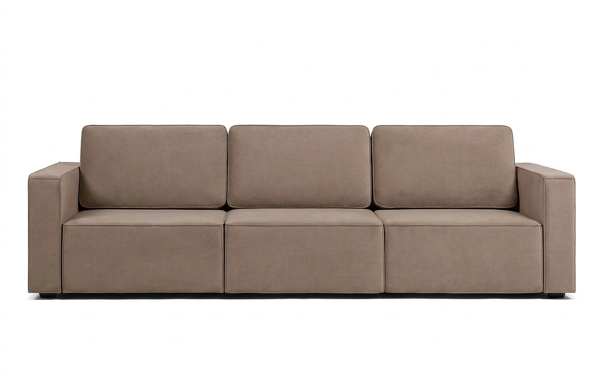 Ralf sofa bed in Casanova Stone fabric, product photo on white background