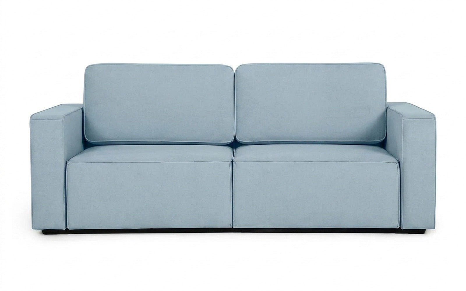 Ralf sofa bed in Sky Velvet 18 fabric, product photo on white background